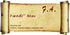 Fantó Alex névjegykártya